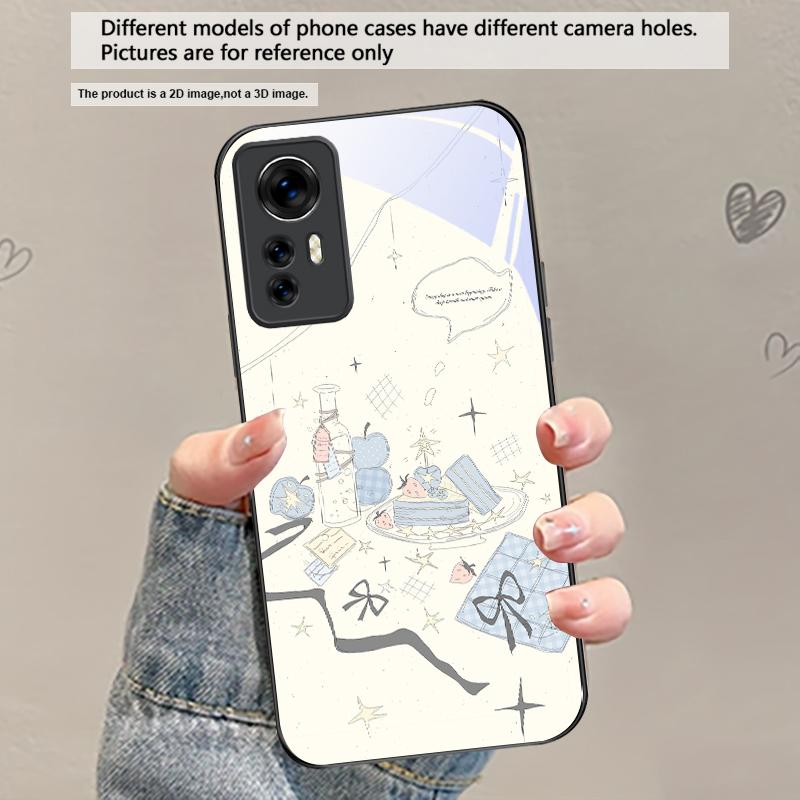 Свежий и целебный бриз Для Redmi Note 14 Pro+ 13 Pro 8 9 9S 12S 10 Pro 11 12 13C 14C A3 12 13 K60 Ultra Черный Стеклянный Чехол для Телефона