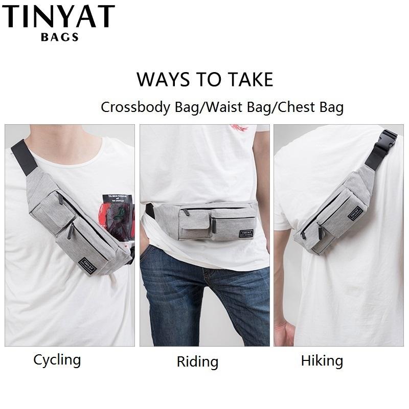 TINYAT Мужская и женская поясная сумка, сумка для мужчин, пояс для телефона, легкая поясная сумка с 4 карманами, дорожная повседневная поясная сумка