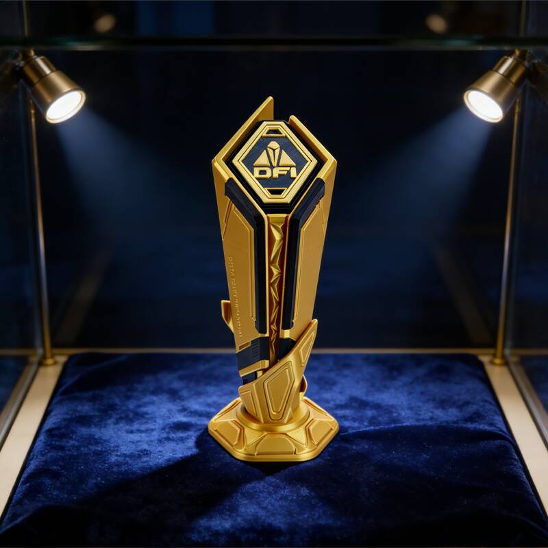 20 см Кубок-трофей Чемпиона огненного стиля 3D-печатная фигурка Коллекционная модель Настольное украшение Подарок для фанатов игр