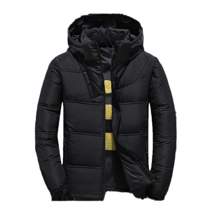 Пуховик мужской короткий утолщенный новый стиль красивый зеленый модный свободный белый пуховик с капюшоном