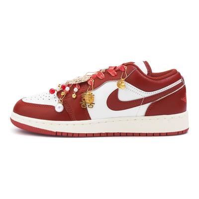 Air Jordan 1 Износостойкие Нескользящие Низкие Винтажные Баскетбольные Кроссовки Женские Красные FJ3465-160(Команда746-)