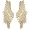 Water-Soluble Polyester Lace Angel Wings Flower Embroidery Patch Pair