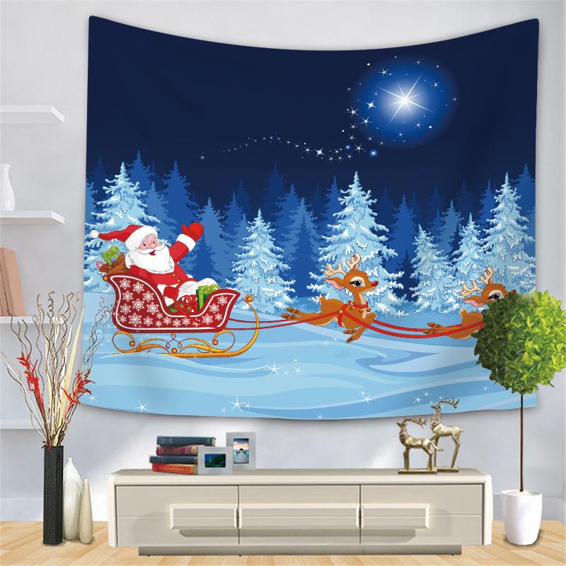 Рождественская серия Гобелен Цифровая печать Подвесная ткань Снеговик Лось Гобелен