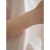 S925 Sterling Silver Zircon Small Round Palte Diamond Bracelet Female Japanese Style All-Matching Light Luxury Minority Thin Bracelet