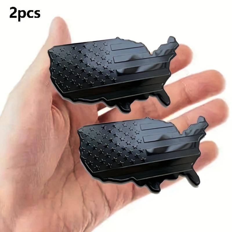 2pcs Small Matte Black American Flag Sticker Decal for Car 3D US American Flag Emblem Decals for Trucks for Truck Car Motorcycle