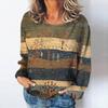 Autumn New Women's Marble Printed Casual Long Sleeved T-shirt Top