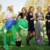 Dinosaur costume disguise self-inflating inflatable dinosaur t-rex costume
