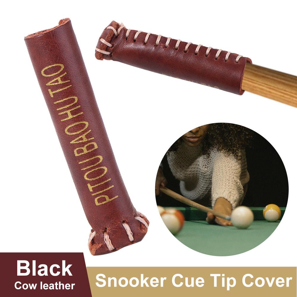 Dustproof Snooker Cue Protective Leather Billiard Tip Protector Cue Head Cover Sports Supplies