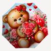 1PC Bear Flowers Umbrella-9-Rib Reinforced, Automatic Open, Lightweight & Durable, Cute Fashion Accessory for Outdoor-P0788