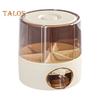 Sealed Dry Grain Bucket Dispenser Large Capacity 6 Compartments Transparent 360-Degree Rotatable Rice Dispenser Grain Bucket