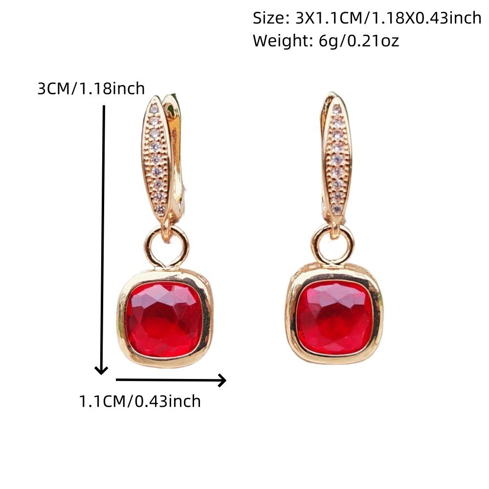 1 пара модных 5-цветных квадратных висячих сережек для женщин с кубическим цирконием, украшения на каждый день, аксессуары для вечеринок