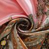 Floral Print Satin Scarf Hijab Soft Head Scarf Elegant Square Silk Scarf  Women