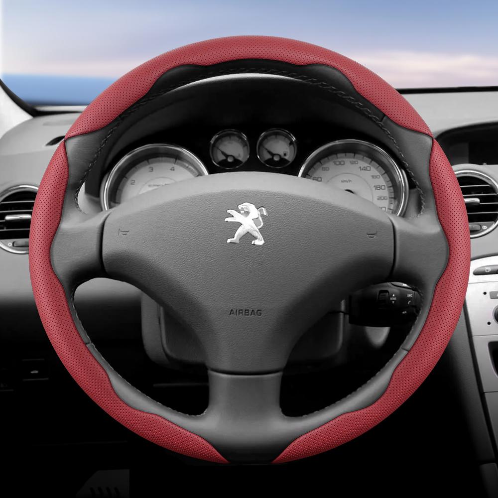 DHLWY1 Подходит для Peugeot Дышащие Отверстия Кожаный Чехол на Руль Сегментированный Дизайн Быстрого Снятия Нескользящий Прочный 206 208 3008 308 207 307