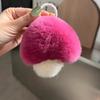 Плюшевый брелок в виде гриба, нечеткий искусственный мех кролика, автомобильный брелок для ключей, DIY брелок, подвеска, украшение, украшение для рюкзака, подарок на день рождения