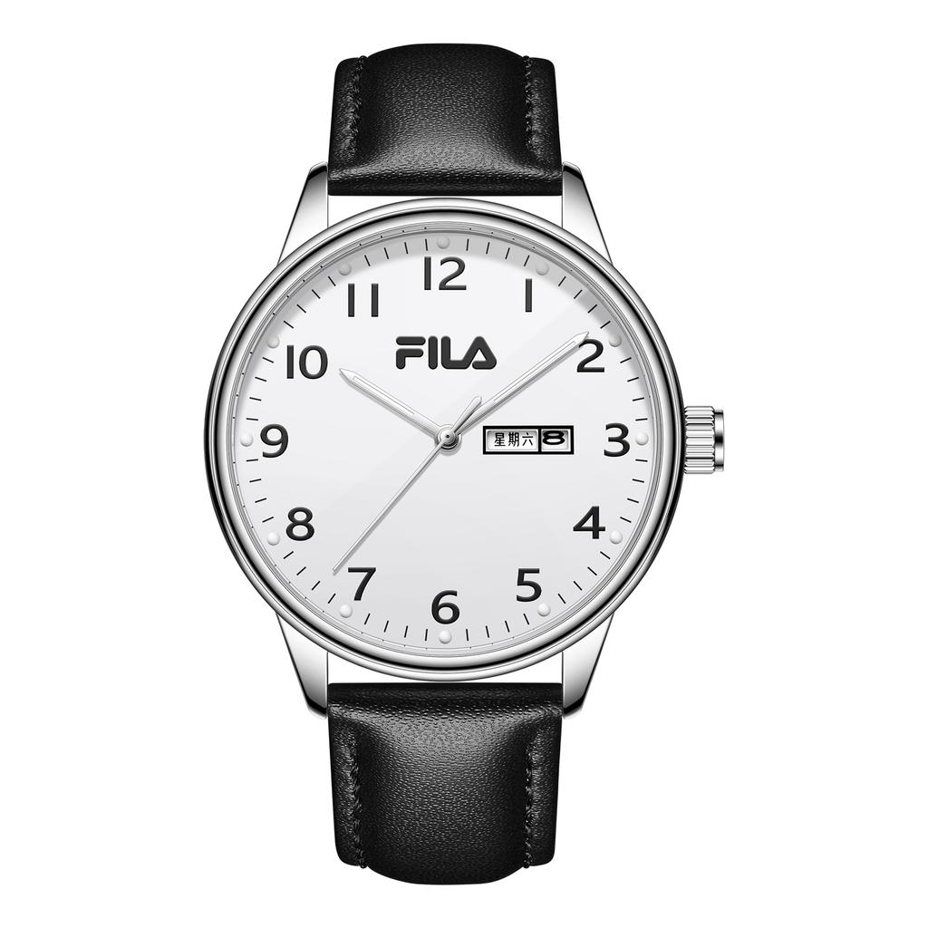 Fila Часы серии "Студенческий кампус" Кварцевый механизм Ремешок из натуральной кожи Белый циферблат Ограниченная серия Новогодний красный Унисекс часы FLL38-6634