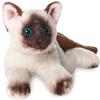 Мягкая игрушка Bearington Cleo сиамская кошка с ультрамягким длинным мехом Идеальный подарок на день для любителей животных и владельцев кошек Lil' - День рождения, Юбилей,