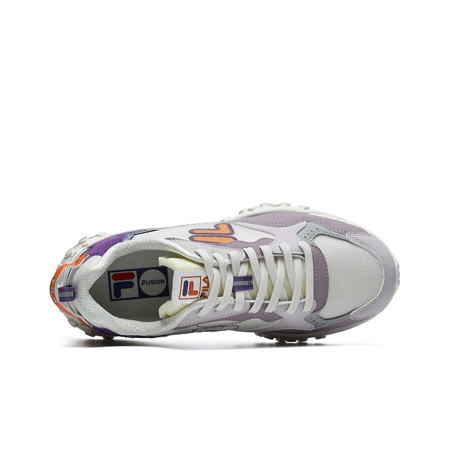 Fila Fusion Ткань с принтом пиццы Синтетическая кожа Спортивные Удобные Модные Низкие Повседневные Кроссовки Женские Сиренево-серый T12W125209FGG