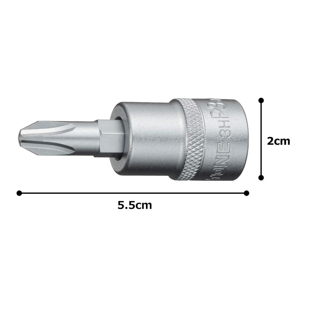 TONE Driver Bit Socket Drive 3H-P3 9.5mm (3/8") (+)No.3