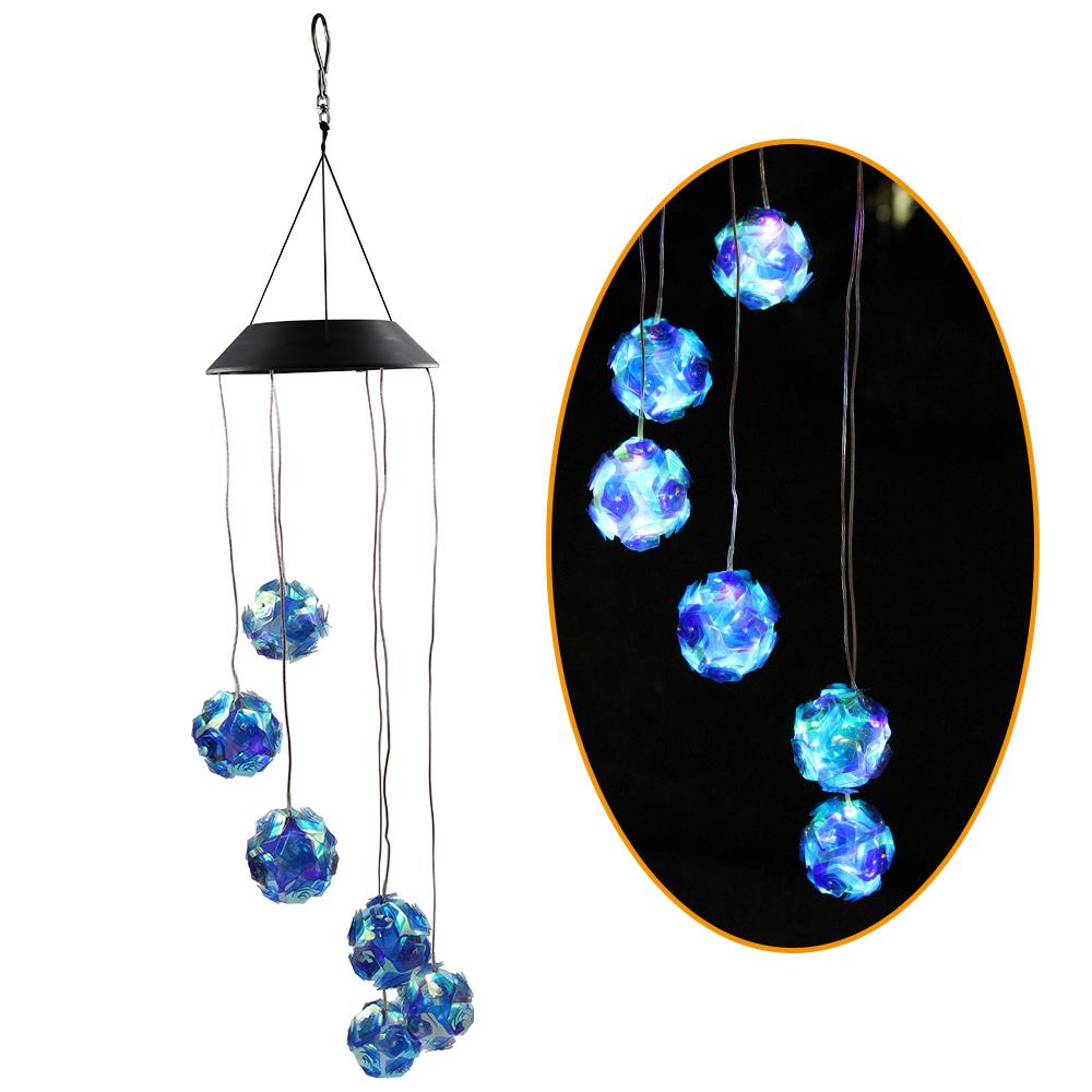 Solar Wind Chime Light Landscape Courtyard Light Rose Chandelier Solar Light LED Waterproof Color Gradient Garden Decoration