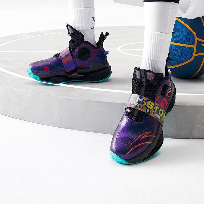 Anta Kids Mesh Non-Slip Shock Absorbing Wear-Resistant Breathable Sports Casual Shoes Kids Sneakers Black Red 312241110-10