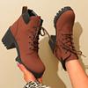 Fashion 2025 New Winter Women Boots High Quality Lace-up Fashion Designer Shoes for Women Casual Comfortable High Heels Boots Women