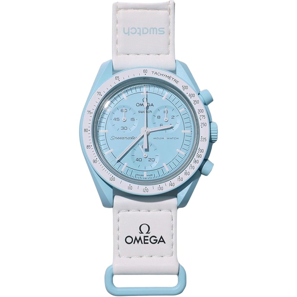 Часы Omega x Swatch Uranus, водонепроницаемые, унисекс, с упаковкой