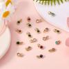 DanLingJewelry 20 шт. Смешанные плоские круглые шармы с микро-паве из кубического циркония, милые крошечные подвески для изготовления ювелирных изделий 6,5x4,5x2 мм
