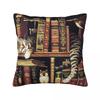 The Cat Cat On The Bookshelf Square Pillowcase Cushion Cover Pillow Case Throw Pillow Cover for Home Bedroom Car