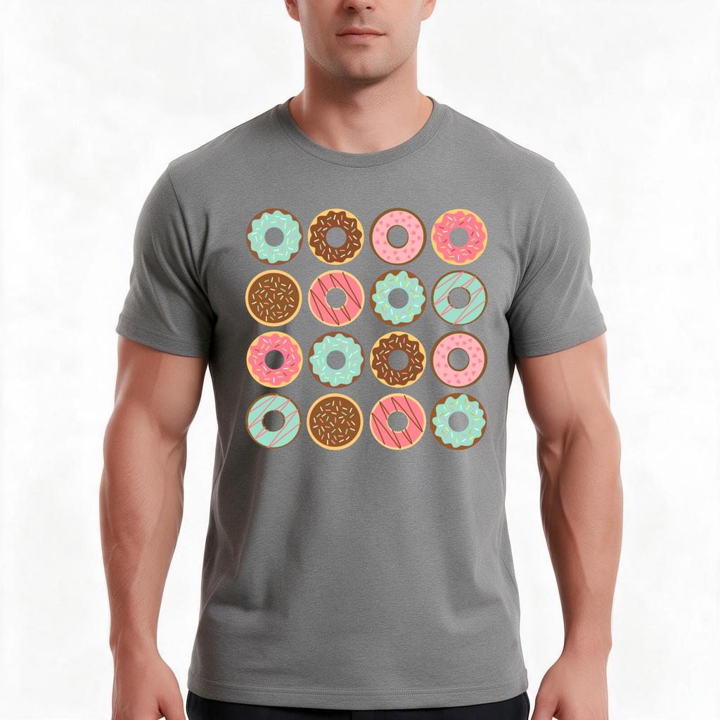 Delicious Donuts Tshirt Summer Casual Cotton Tee Oversized Streetwear Tops Vintage Graphic Print Loose Fit Short Sleeve