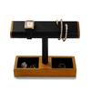 Woodten Solid Wood Watch Display Unisex Jewelry Display Organizer Holder for and Cufflinks Stand, Watches, Bracelets, Rings, (Black)