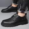 Men's Leather Shoes 2025 Breathable Casual Shoes Men's British Style Workwear Shoes Anti Slip Soft Soled Leather Shoes