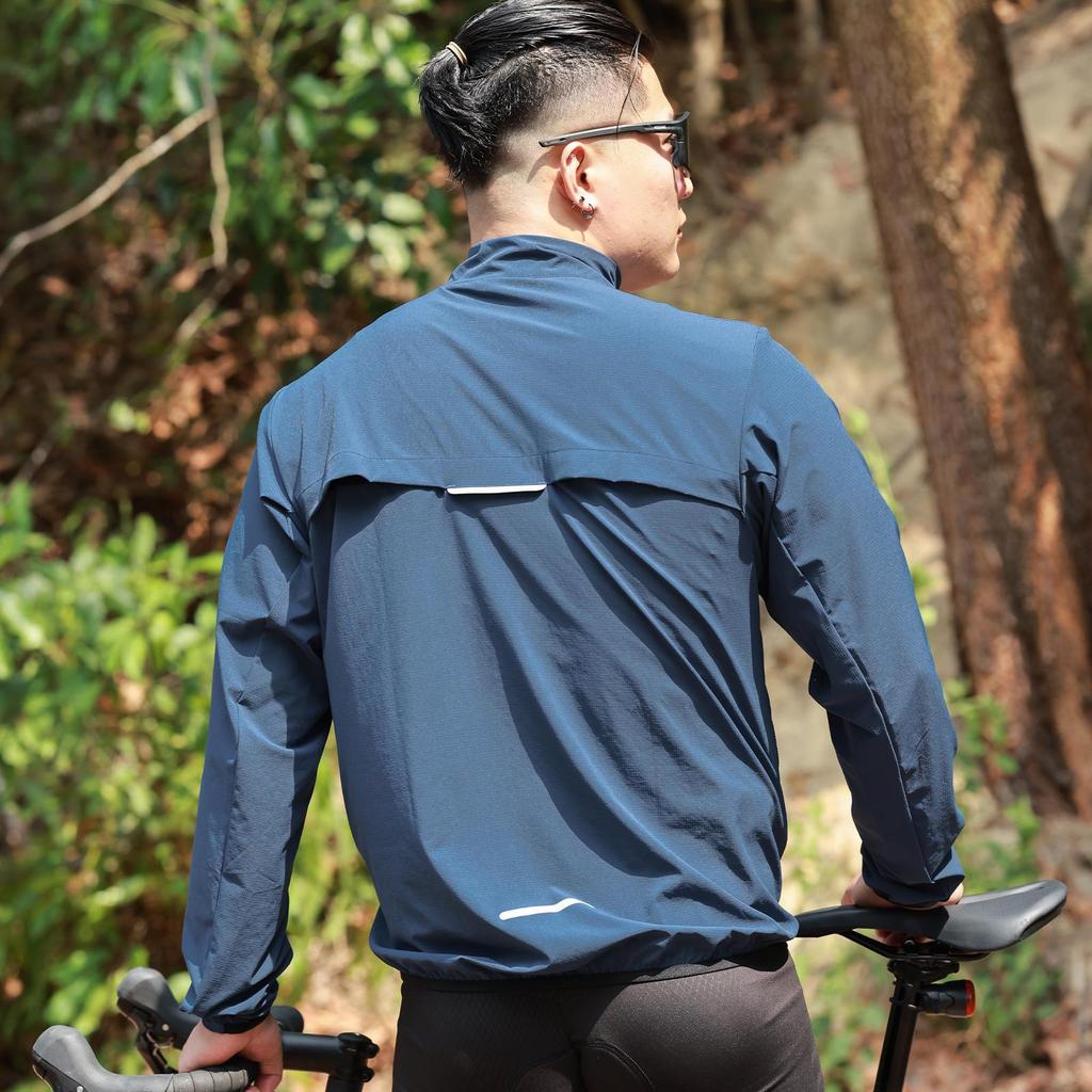 Wosawe Мужская и женская куртка для шоссейного горного велосипеда, ветрозащитная, водонепроницаемая, дышащая, солнцезащитная, светоотражающая, для ночного бега, для велоспорта, ветрозащитная куртка