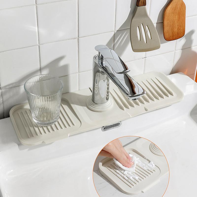 Kitchen Silicone Sink Faucet Splash Pad Splash Catcher Countertop Protector Mat Draining Pad Drainage Drying Pad Kitchen Gadgets
