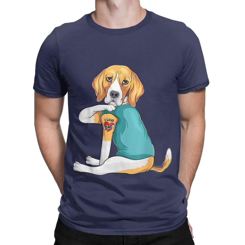 Fathe Day gift funny dog Dad Beagle i love Dad Novelty Graphic 100 Cotton TShirt Beagle Tops Tees For Unisex