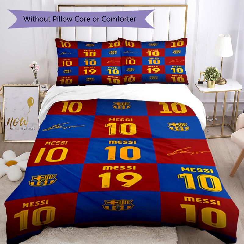 Argentina World Cup Celebration 3‑Piece Bedding Set,Soft Breathable Duvet Cover & 32 Pillowcases,Multi‑Purpose for Bedroom Dorm Guest Room,Great Festi