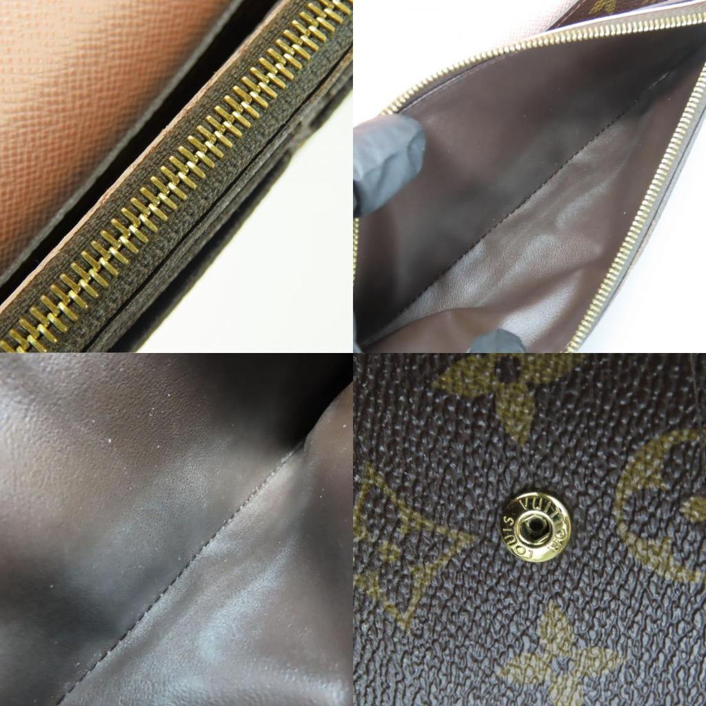Подержанный кошелек LOUIS VUITTON Portefeuille Emily M61289 Монограмма Коричневый Роза валерин Двухскладной кошелек