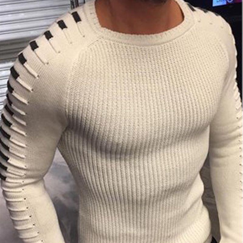 Premium Quality Fashion Men O-neck Knitting Sweater Long Sleeve Slim Fit Pullover Top