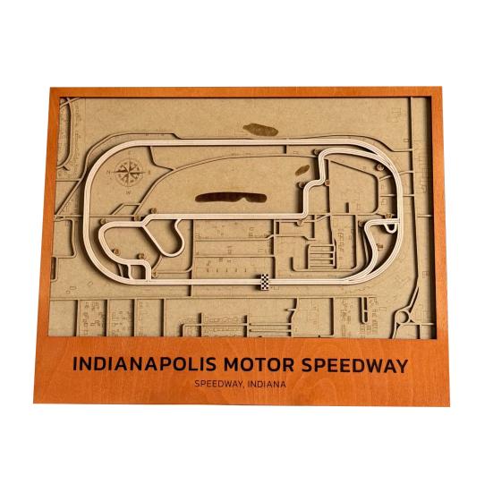 Компоновка трассы Motor Speedway 3D из дерева, орнамент для трассы Indianapolis Speedway, настенное искусство для домашнего офиса, любителей гонок