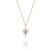 Pole Star Necklace with Rose Zircon Stone