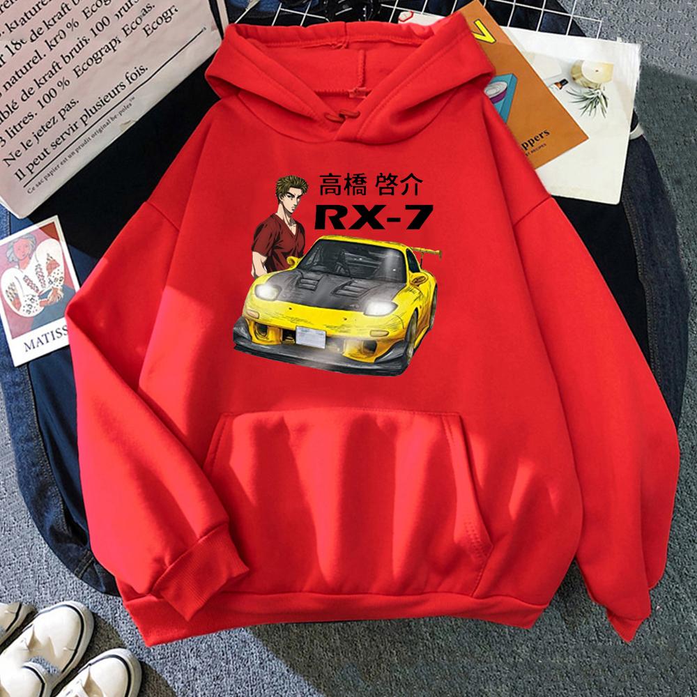 Худи Манга Fujiwara Tofu Shop Мужское Женское FD RX7 Кейсуке Такахаши Топы Толстовка с Капюшоном Свободный Флис