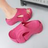 Summer Modern Slippers High Heel Outside Ladies Shoes 2024 Fashion Solid Shallow Wedges Concise Women's Slippers Chinelos