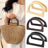 New Wooden Handbag Handles D-shaped DIY Purse Handles Replacement Purse Strap