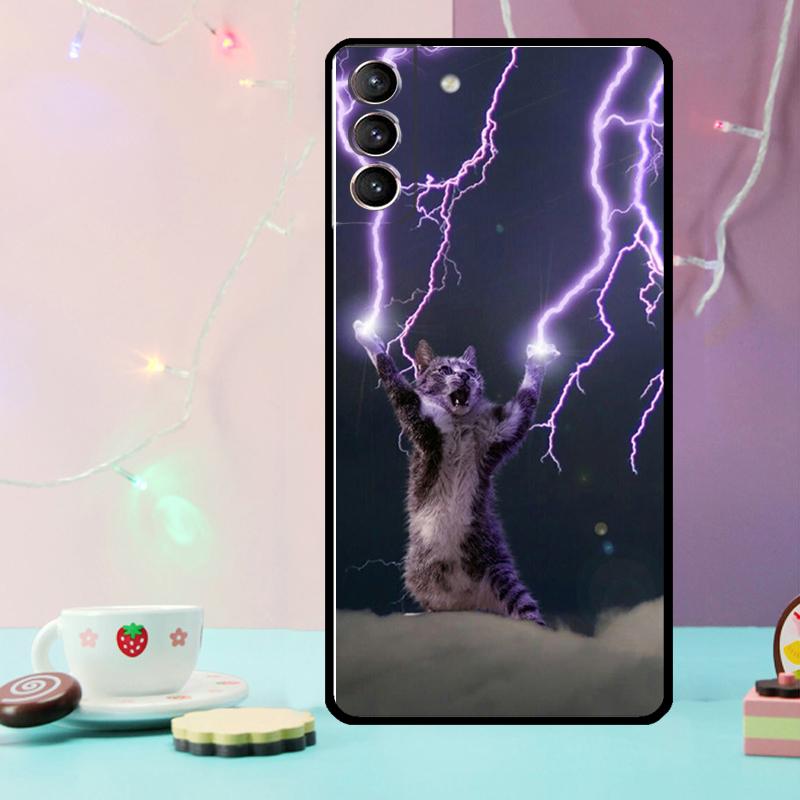 Cat in Space Phone Case For Samsung Galaxy S24 Ultra S20 S21 S22 S23 S25 Ultra S9 S10 Plus S24 FE Cover