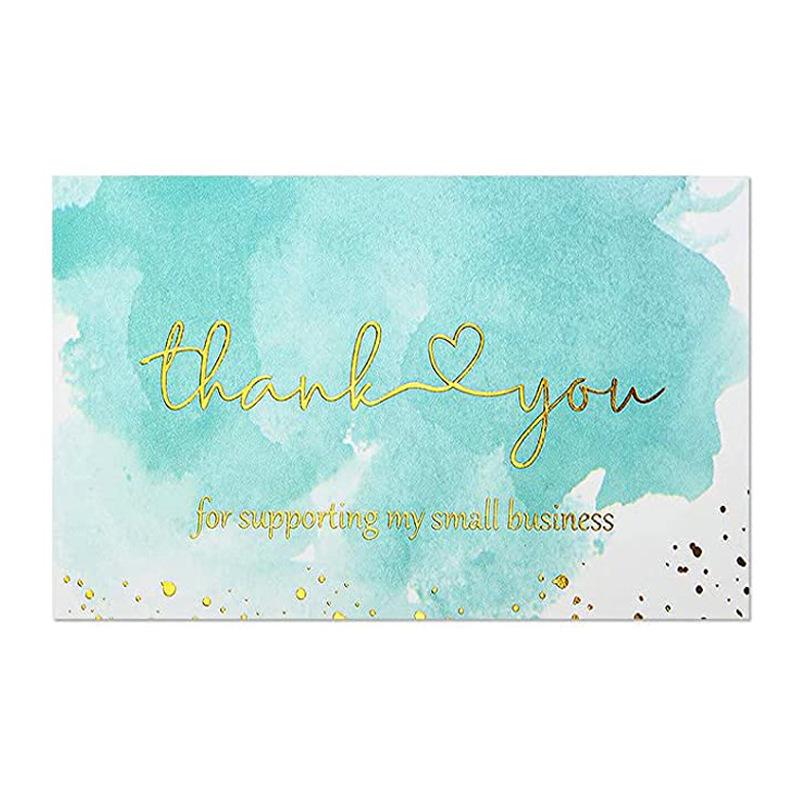 Black Thank You Greeting Cards, 50 Sheets/Pack