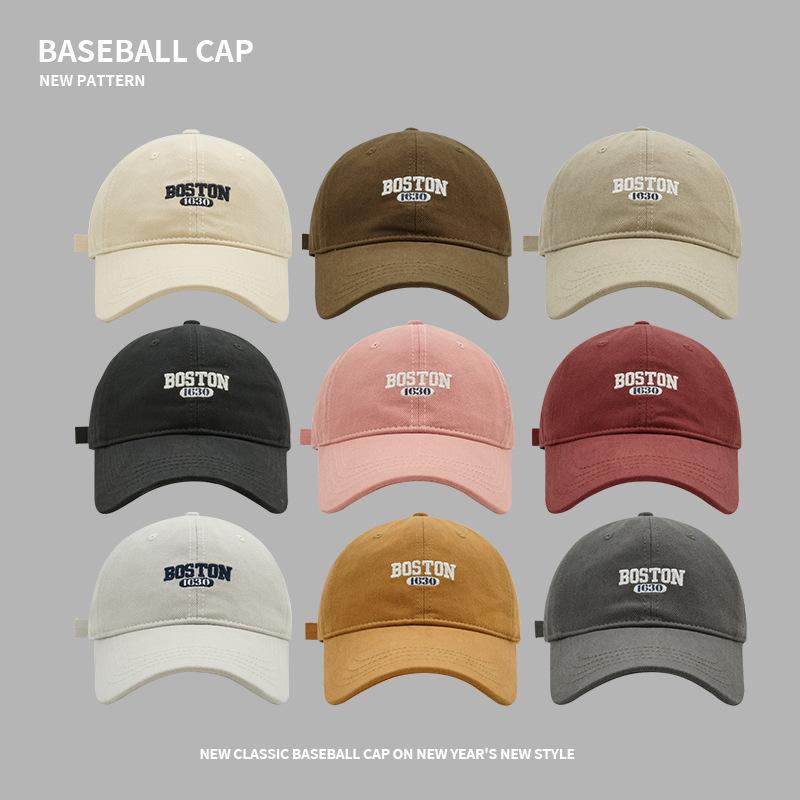 Letter embroidered baseball cap children's fashion show face small peaked cap versatile increase deepening couple sports cap