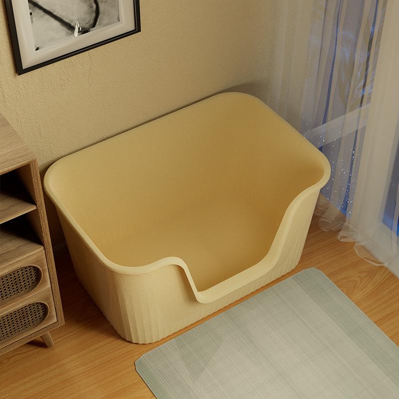 Extra Large Semi-Enclosed Cat Litter Box with Anti-Splash Design