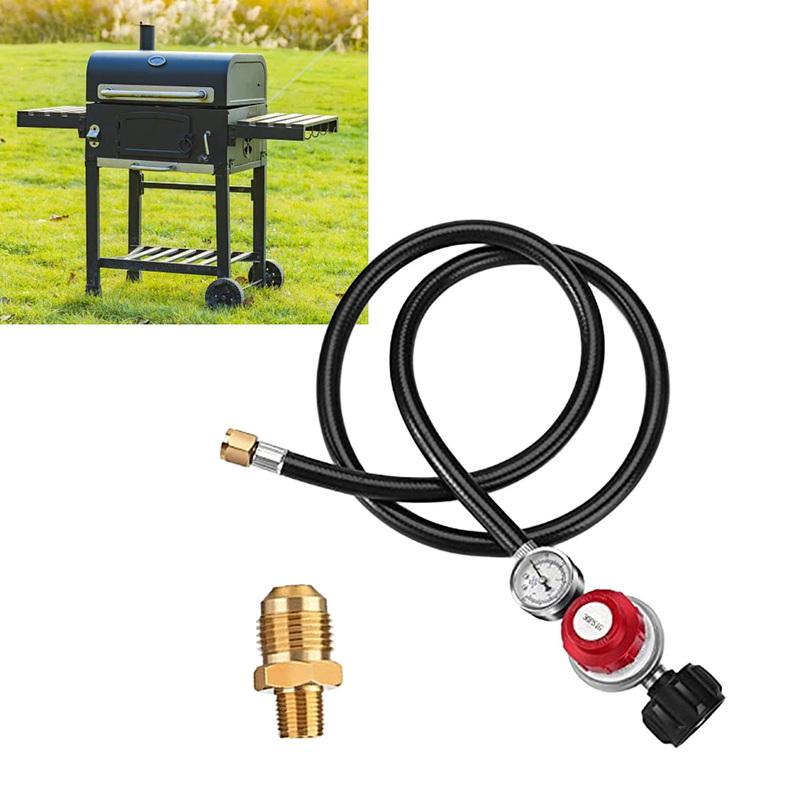 Регулируемый пропан-регулятор 0-30 PSI с шлангом 4 фута и манометром для грилей, для QCC1, с выходным соединением 58 дюймов-18 UNF, для кухонной горелки
