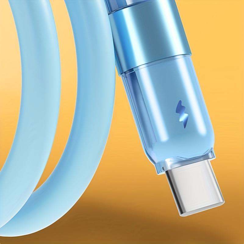 100W Super Fast Charge Data Cable Is Suitable For Apple Huawei Type-C Interface Liquid Silicone Charging Cable
