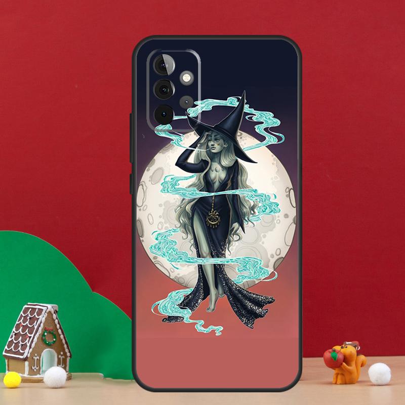Чехол-страшилка Лунная Ведьма для Samsung Galaxy A54 A06 A16 A26 A36 A56 A53 A32 A52 A33 A13 A55 A35 A15 A14 A34 A17