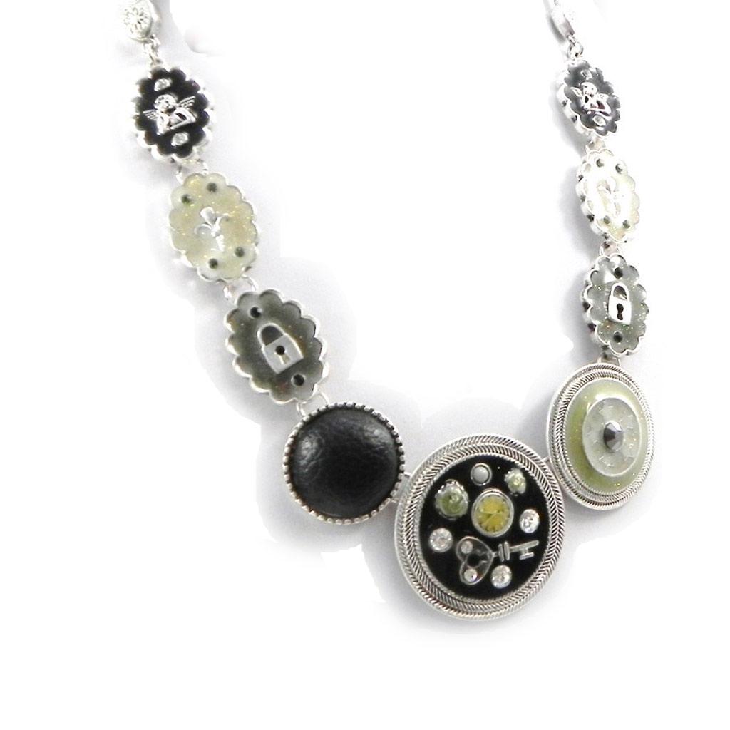 Les Trésors De Lily [H9879] - Дизайнерское колье «Бабушка» серо-черный